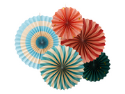 Rozete decorative Circus, 5 buc (26–43 cm) Albastru/ roșu