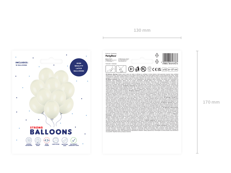 Balon latex crem deschis Pastel Light Cream, diametru 27 cm
