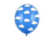 Balon latex albastru cu nori albi 30 cm