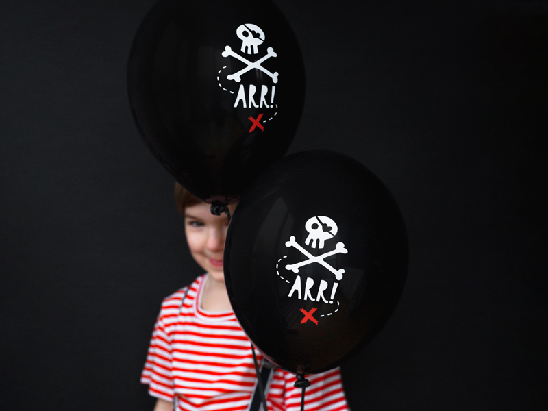 Baloane latex Pirați, negre, 30 cm, set 6 bucăți