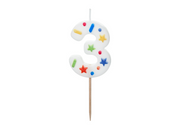Lumânare Cifră 3 – Confetti Alb (5.5cm)