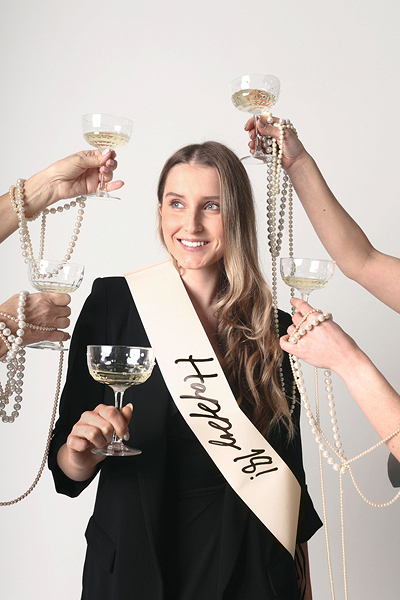 Panglică Majorat „Happy 18”, crem, 76 cm