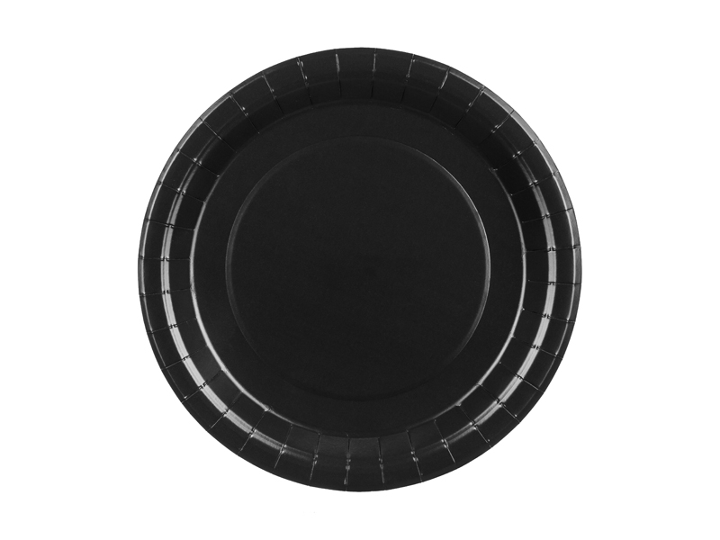 Farfurii hârtie, Negru, 23 cm (6 buc)