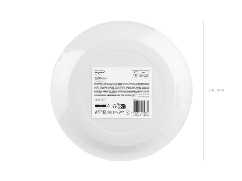 Farfurii din hârtie, verde închis (6 buc) 23cm