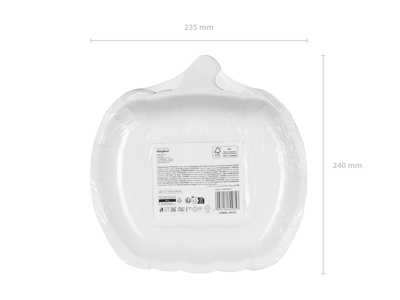 Farfurii din Carton Dovleac Portocaliu – 23,5 × 24 cm, 6 buc.