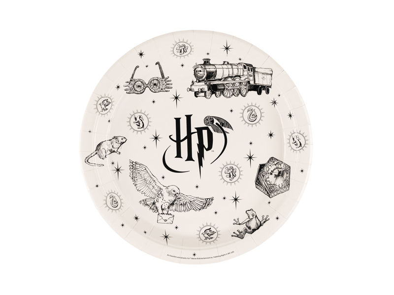 Farfurie Harry Potter bej 23 cm cu logo HP și simboluri magice