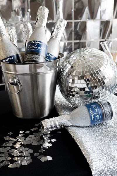 Tun confetti Champagne (20cm) Argintiu
