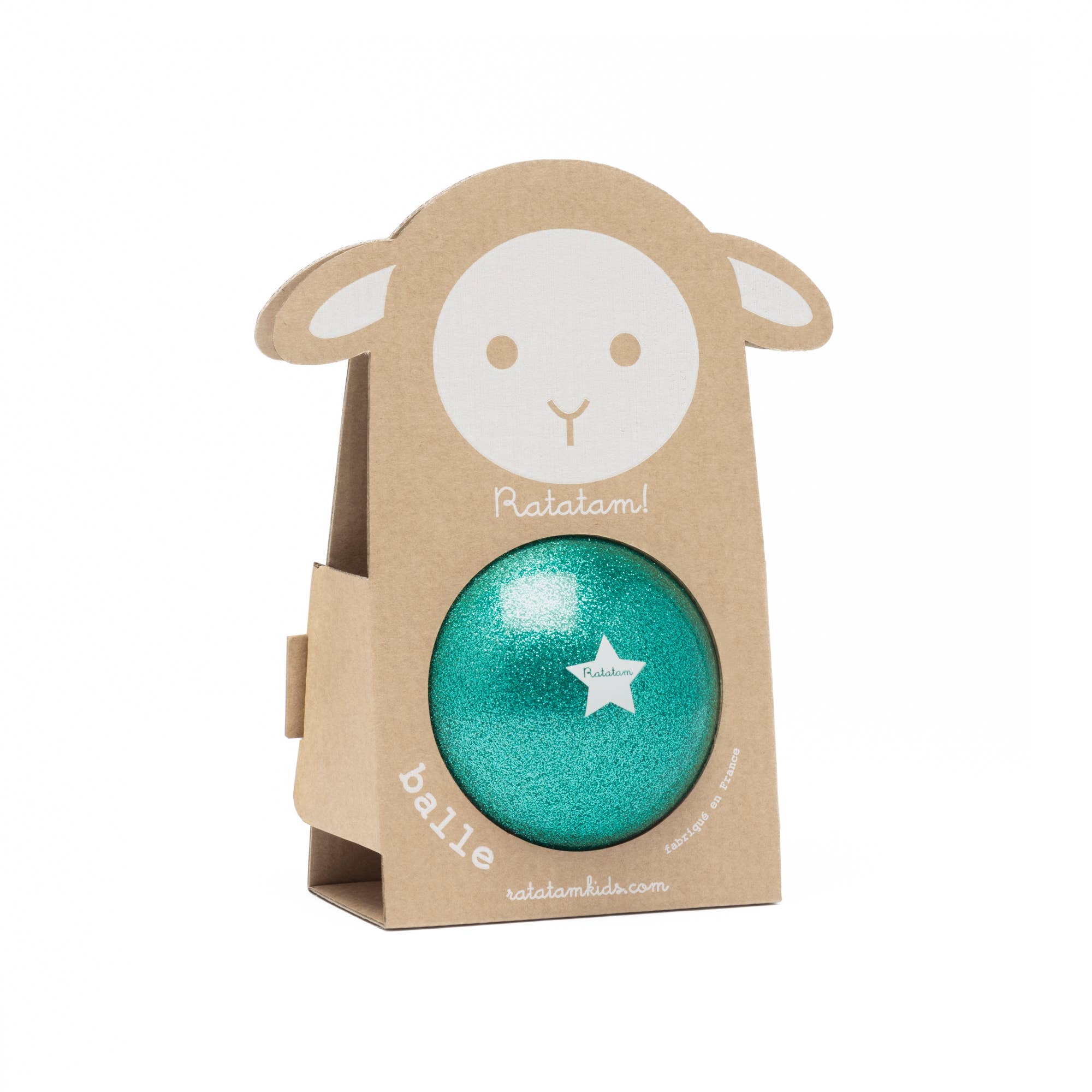 Minge Bouncy - Verde cu sclipici, 10 cm