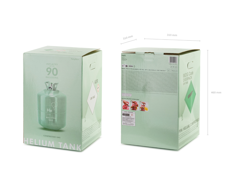 Butelie heliu verde 90 baloane