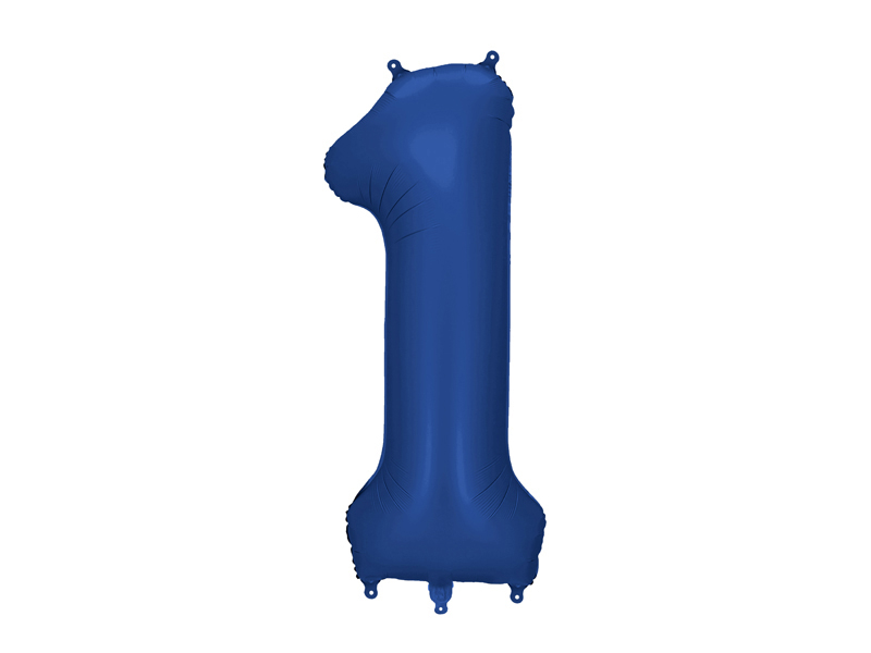 Balon din Folie, Cifra 1, 86cm Albastru Marin