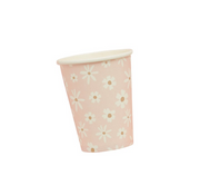 Pahare pentru petrecere, Hootyballoo, set 8 buc, roz pastel, flori, 250ml