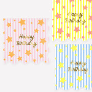 Șervețele hârtie „Bright Star Happy Birthday” (16 buc) 16cm, multicolor cu folie aurie