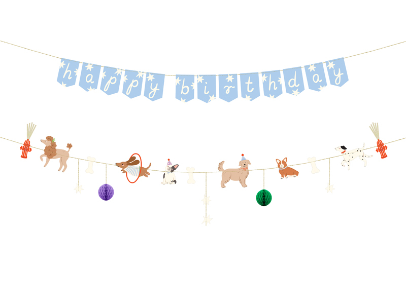 Banner Happy Birthday "la multi ani' Catelusi, 210 cm, petrecere Catelusi
