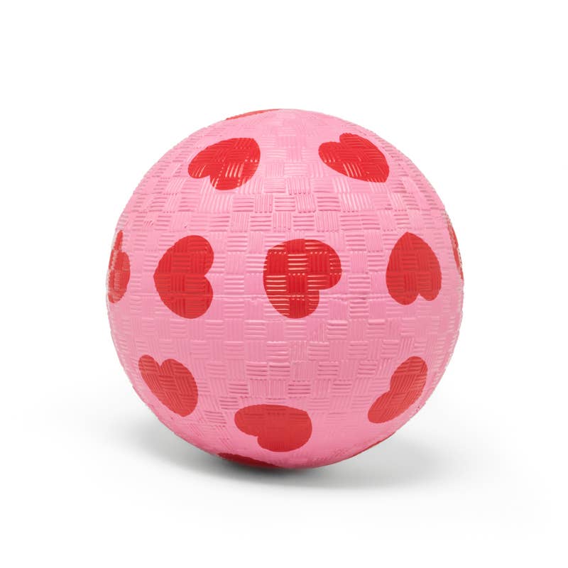 Minge Small Heart – 12 cm – Roz cu inimioare roșii