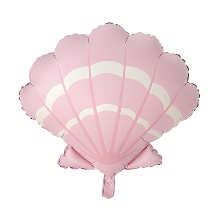 Balon folie în formă de scoică roz pastel 66 x 62 cm pentru petrecere Sirenă