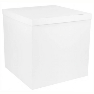 Cutie surpriză albă 70x70 cm pentru baloane - Ridicare din magazin