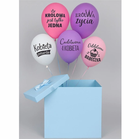Cutie surpriză albastră 70x70 cm pentru baloane - Ridicare din magazin