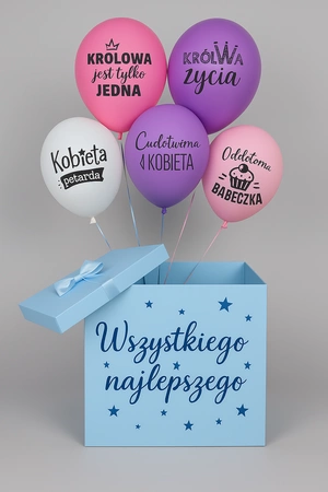 Cutie surpriză albastră 70x70 cm pentru baloane (doar pentru ridicare)
