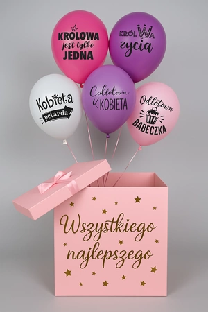 Cutie surpriză roz 70x70 cm pentru baloane- ridicare din magazin