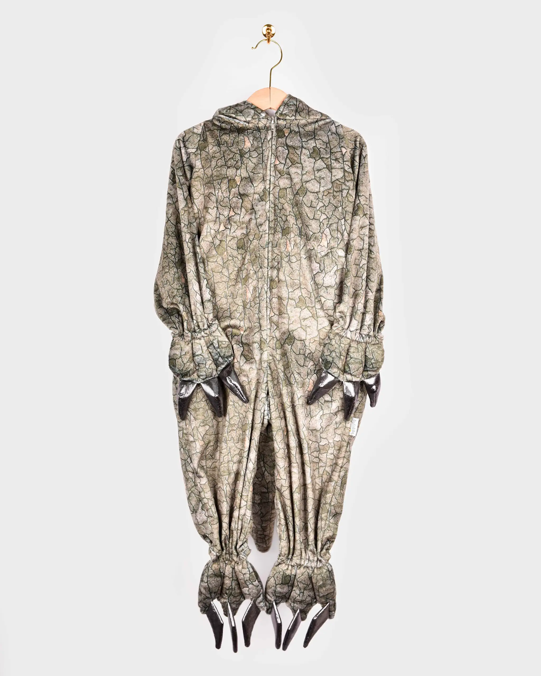 Costum dinozaur Spinosaurus pentru copii 4–5 ani, 110 cm, cu glugă, coadă și creastă dorsală