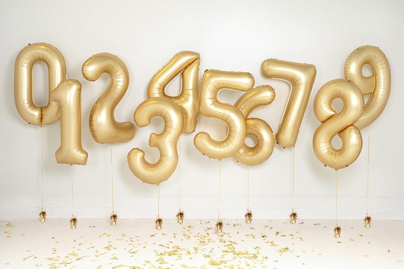 Balon din Folie, Cifra 3, 86cm Auriu