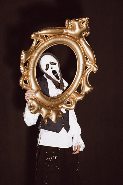 Masca Scream Halloween, 18x31cm, alb/negru