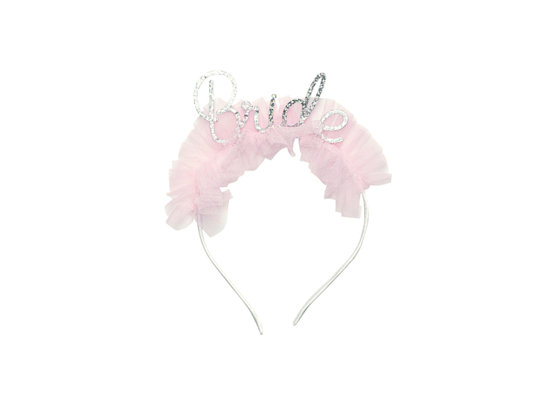 Bentita Bride cu volanas roz, 17, 5 x 18 cm