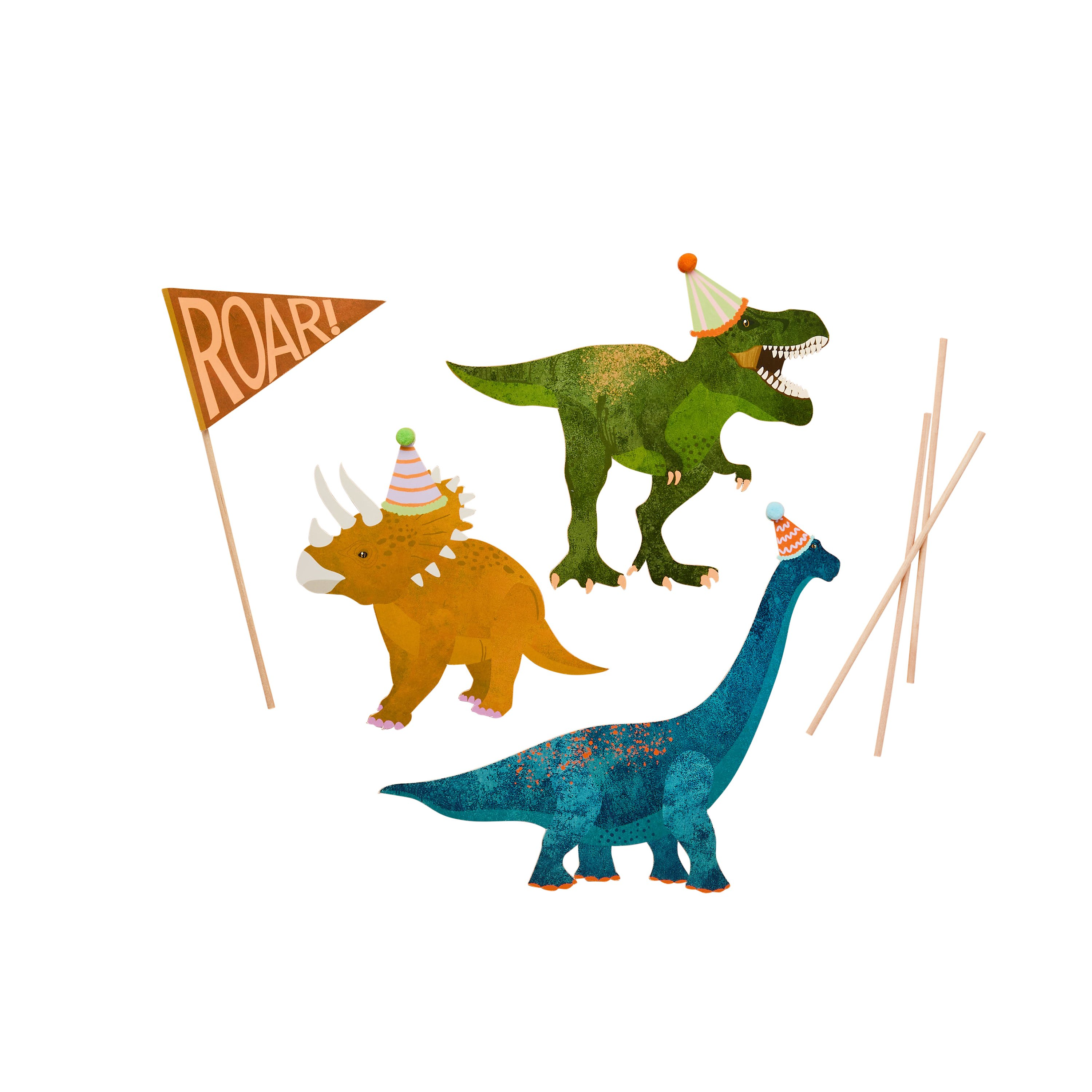 Set toppere pentru tort dinozauri (4 toppere)