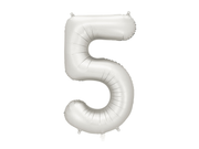 Balon din Folie, Cifra 5, 86cm, Argintiu