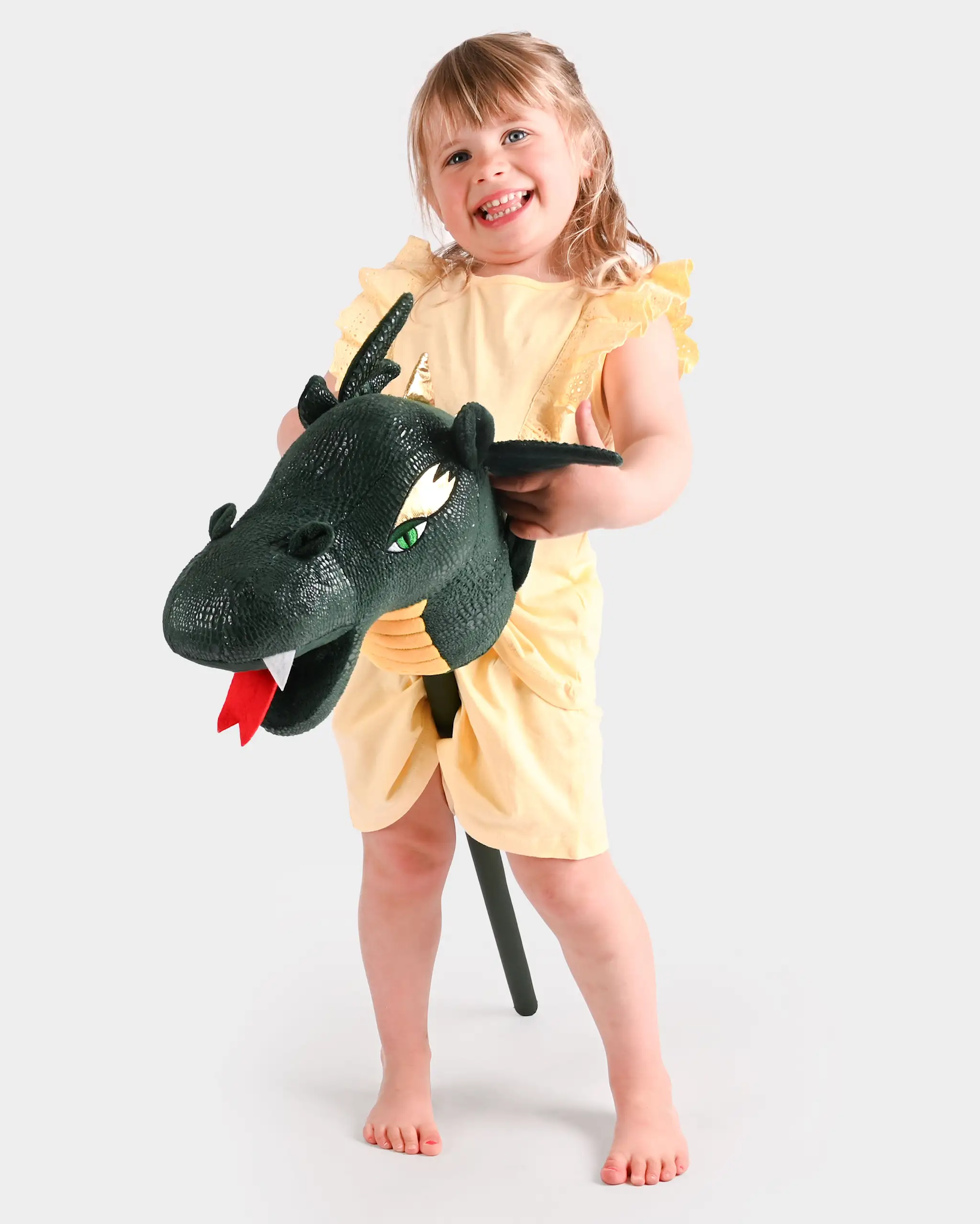 Dragon de Călărit pe Băț pentru Copii | Halloween|  100 cm