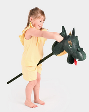 Dragon de Călărit pe Băț pentru Copii | Halloween|  100 cm