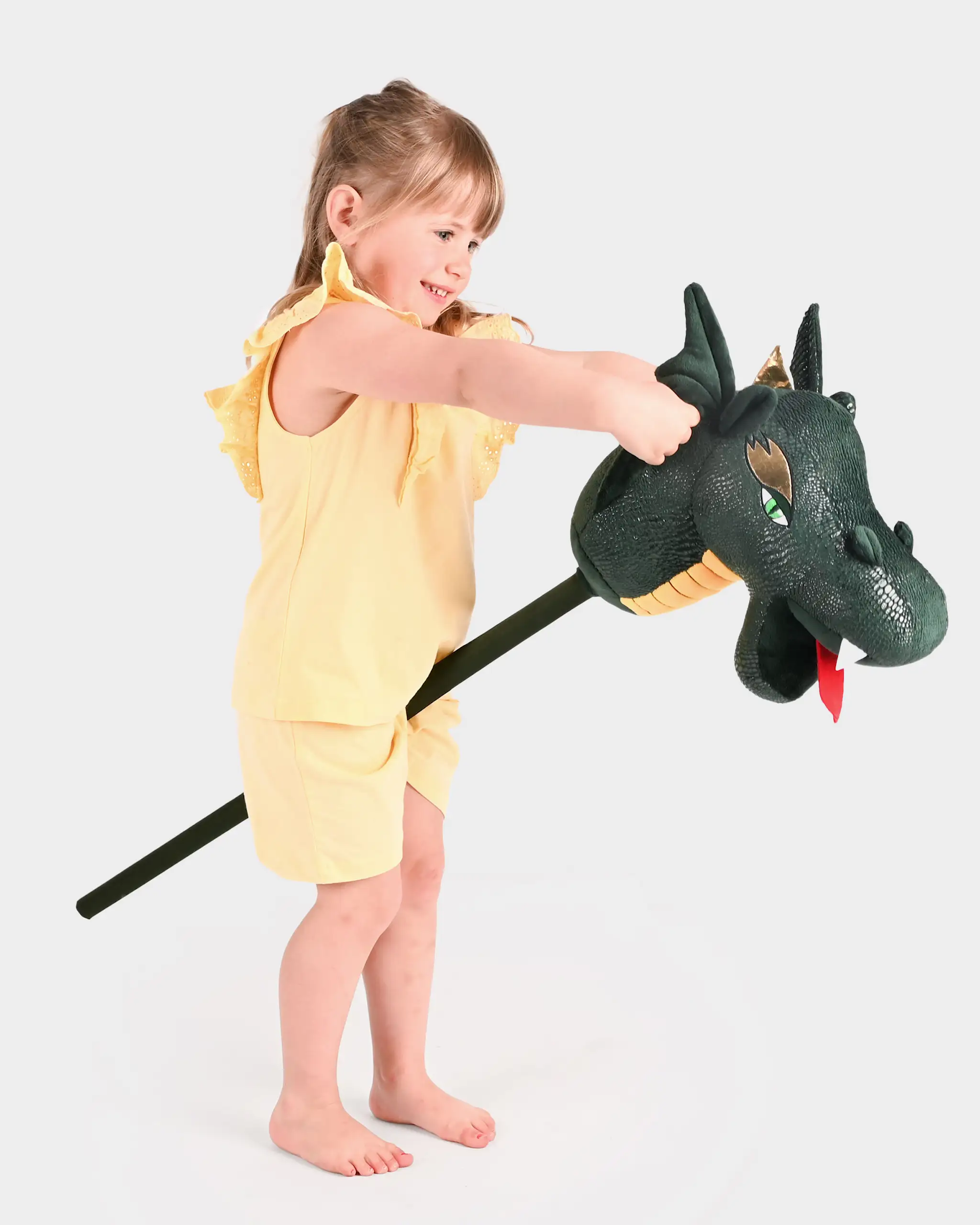 Dragon de Călărit pe Băț pentru Copii | Halloween|  100 cm