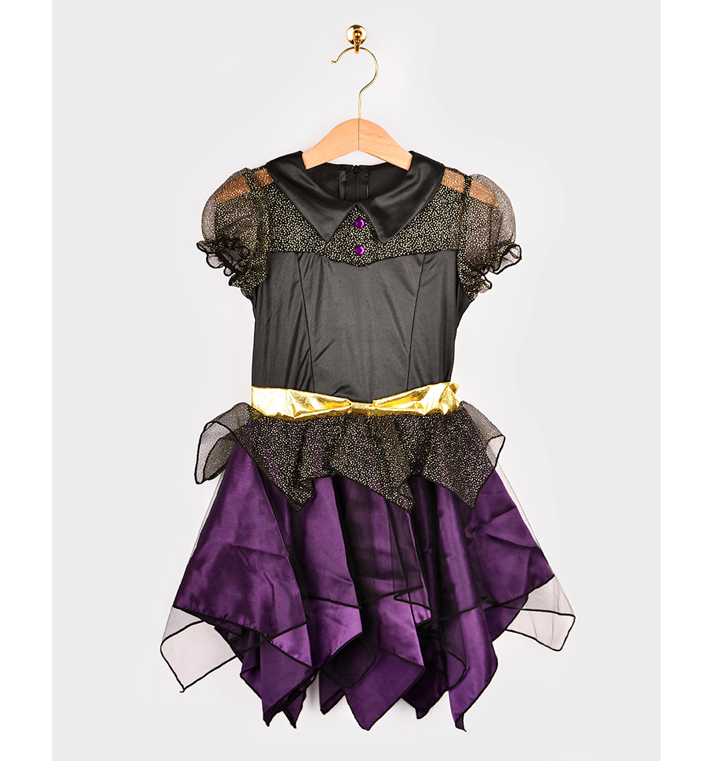 Costum Vrăjitoare Deluxe cu Rochie și Pălărie | Halloween | 5–7 Ani