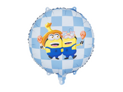 Balon folie rotund Minions 35cm, albastru