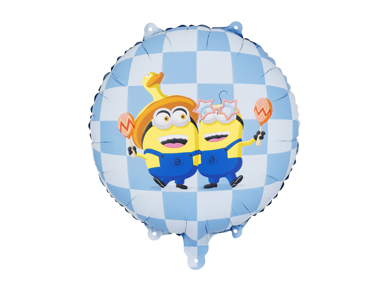Balon folie rotund Minions 35cm, albastru