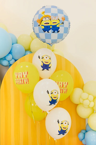 Balon folie rotund Minions 35cm, albastru