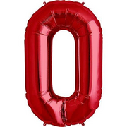 Balon folie cifra 0 roșu (100 cm)