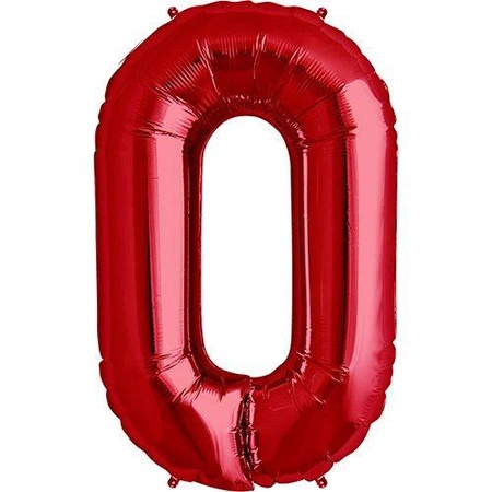 Balon folie cifra 0 roșu (100 cm)