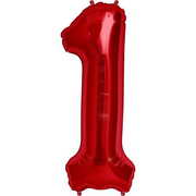 Balon folie cifra 1 roșu (100 cm)