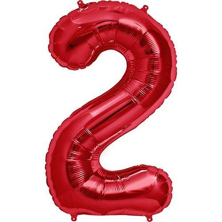 Balon folie cifra 2 roșu (100 cm)