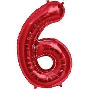 Balon folie cifra 6 roșu (100 cm)