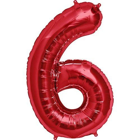 Balon folie cifra 6 roșu (100 cm)