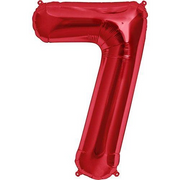 Balon folie cifra 7 roșu (100 cm)