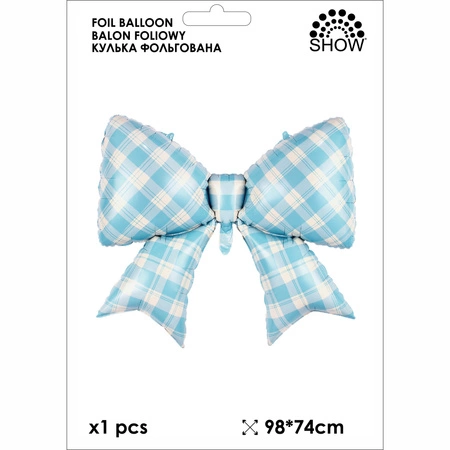 Balon folie fundă (Albastru, carouri) 98×74cm
