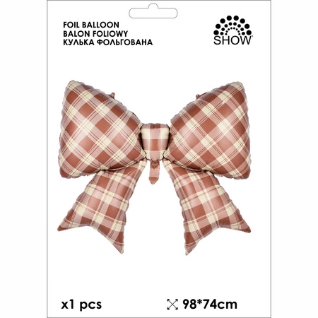 Balon folie fundă (Maro, carouri) 98×74cm