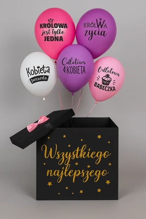 Cutie surpriză neagră 70x70 cm pentru baloane - Ridicare din magazin