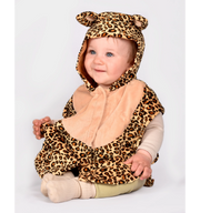 Costum de Halloween leopard pentru copii 1–4 ani, pelerină animal print cu glugă, urechi și coadă