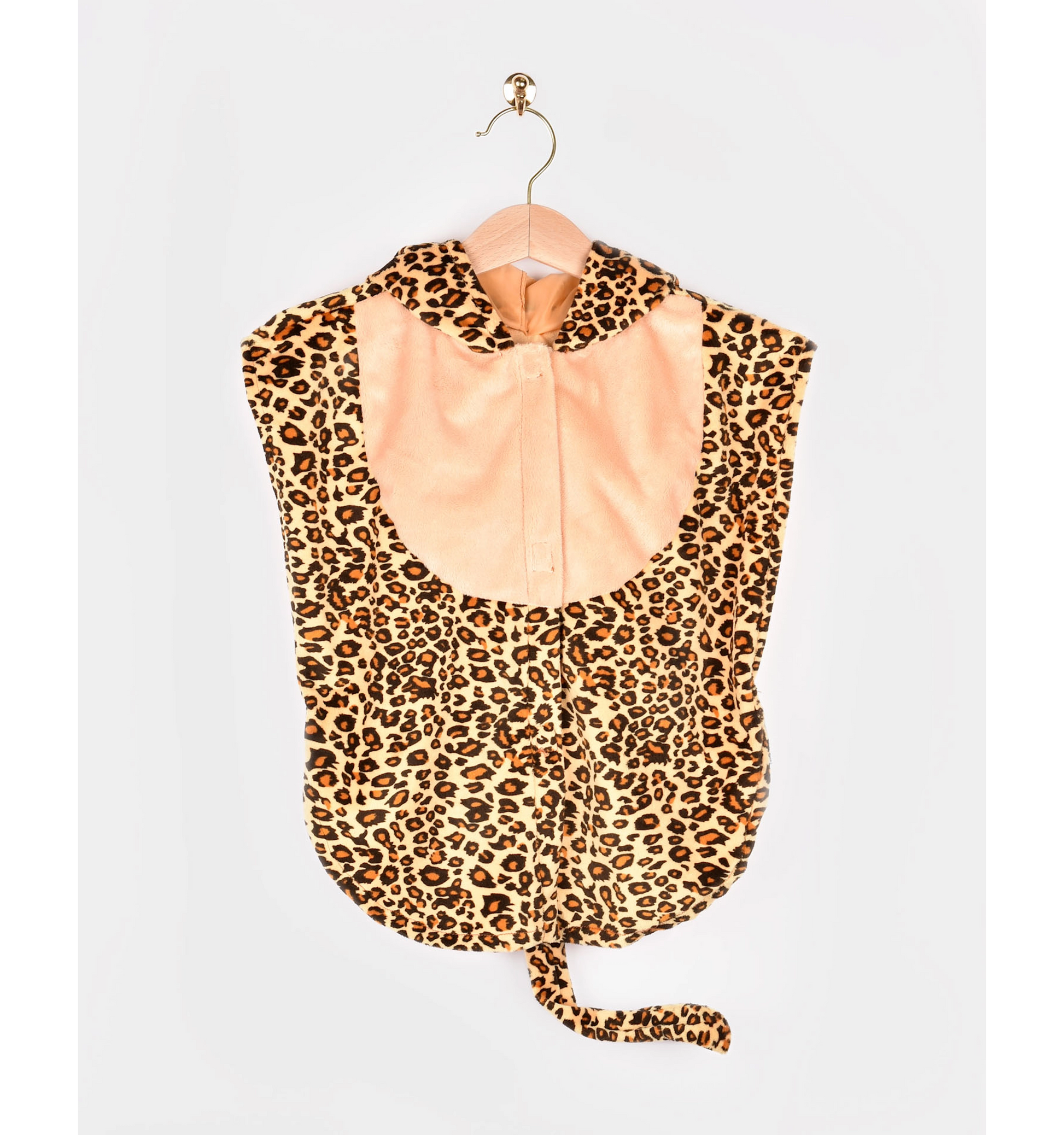 Costum de Halloween leopard pentru copii 1–4 ani, pelerină animal print cu glugă, urechi și coadă