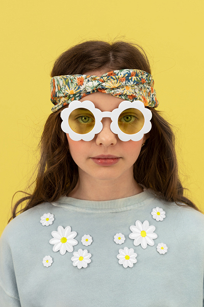 Ochelari de Soare Daisy, Copii, Alb / Galben