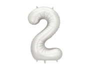 Balon din Folie, Cifra 2, 86cm Argintiu